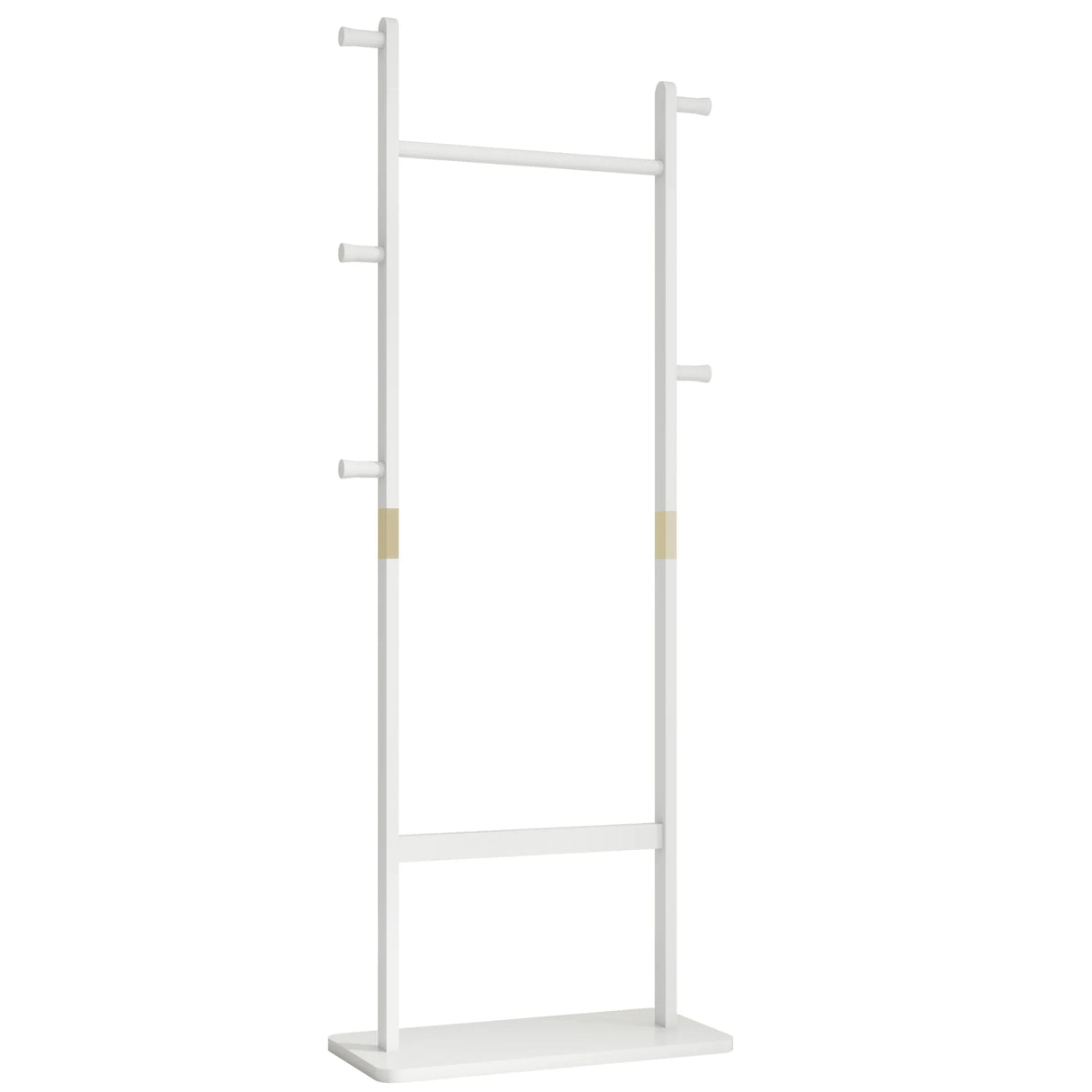Solid Rubberwood White Coat Rack Stand 70.8-Inch - Omega Lifestyles