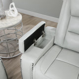Grey Power Recliner With USB Charging Power Headrest - Omega Lifestyles