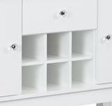 Contemporary White High Gloss Synthetic Wood Server Cabinet - Omega Lifestyles