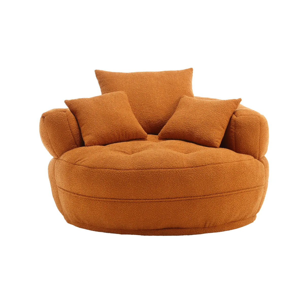 Modern Chenille Foam Circular Sleeper Chair With Pillows - Omega Lifestyles
