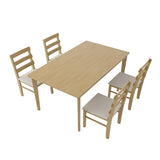 Solid Wood Natural Finish Dining Table And Chair Set - Omega Lifestyles