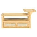 Modern Natural MDF Coffee Table With Rattan Drawer - Sleep Galleria