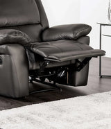 Transitional Black Leather Match Manual Recliner Chair - Omega Lifestyles