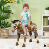 Realistic Ride-On Horse Toy With Saddle And Sound - Omega Lifestyles