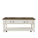 Mid-Century Farmhouse Coffee Table With Drawer Wheels - Sleep Galleria