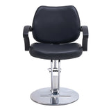 Adjustable Height Black PU Leather Barber Chair - Omega Lifestyles