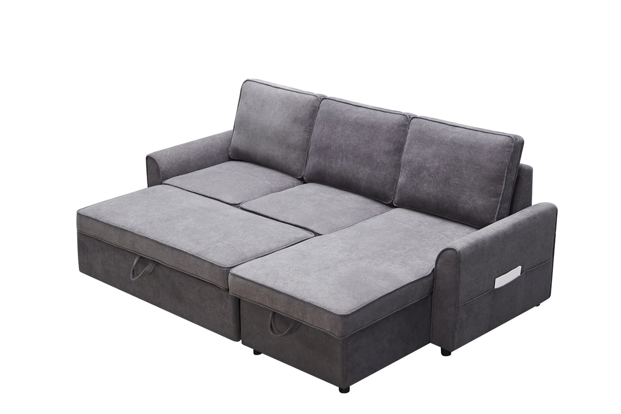Modern Modular L-Shaped Reversible Sofa Bed With Storage - Omega Lifestyles