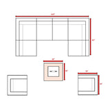 Premium 6-Person Wicker Outdoor Seating Group With Fire Pit - Omega Lifestyles