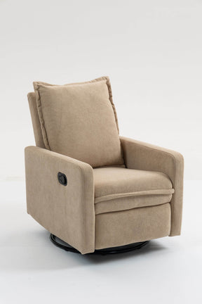 Camel Velvet Plush Manual Button Armchair Sofa - Omega Lifestyles