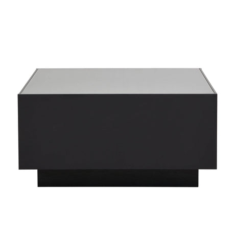Modern Black High Glossy Coffee Table With LED Lights - Sleep Galleria