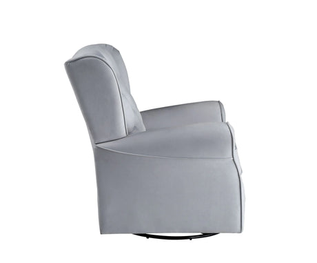 Gray Fabric Foam Padded Swivel Glider Chair - Omega Lifestyles
