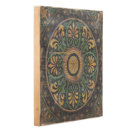 Set of 3 Square Vintage Brown Green MDF Wall Art - Omega Lifestyles