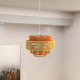 Modern Terracotta Metal Pendant Lamp With Soft Lighting