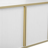 Modern Fluted MDF Coffee Table With Storage Cabinets - Omega Lifestyles