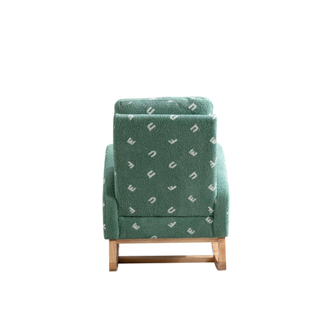 Green Boucle Foam Nursery Rocking Chair With Side Pocket - Omega Lifestyles