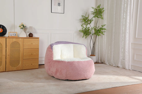 Multicolor Faux Fur Oversized Foam-Filled Bean Bag Chair - Omega Lifestyles