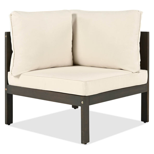 4-Piece Acacia Wood Outdoor Patio Sofa Seating Set - Omega Lifestyles