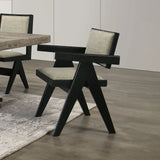 Contemporary 7-Piece Black Rubberwood Dining Set - Omega Lifestyles