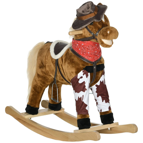 Plush Large Kids Rocking Horse With Realistic Sound - Omega Lifestyles