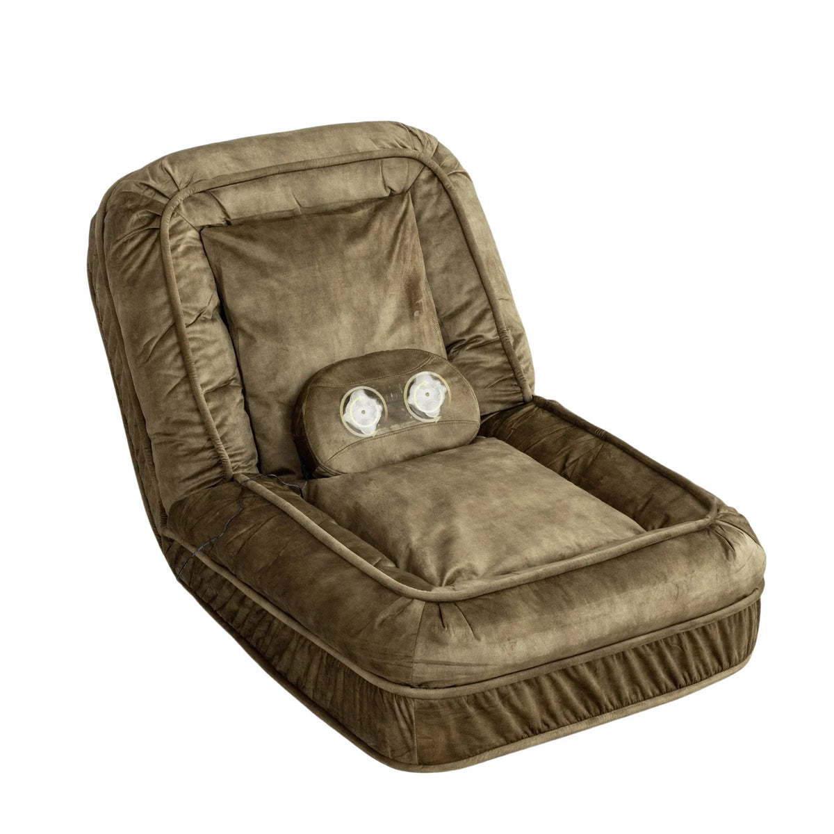 Adjustable Velvet Upholstered Floor Sofa With Massage Pillow - Omega Lifestyles