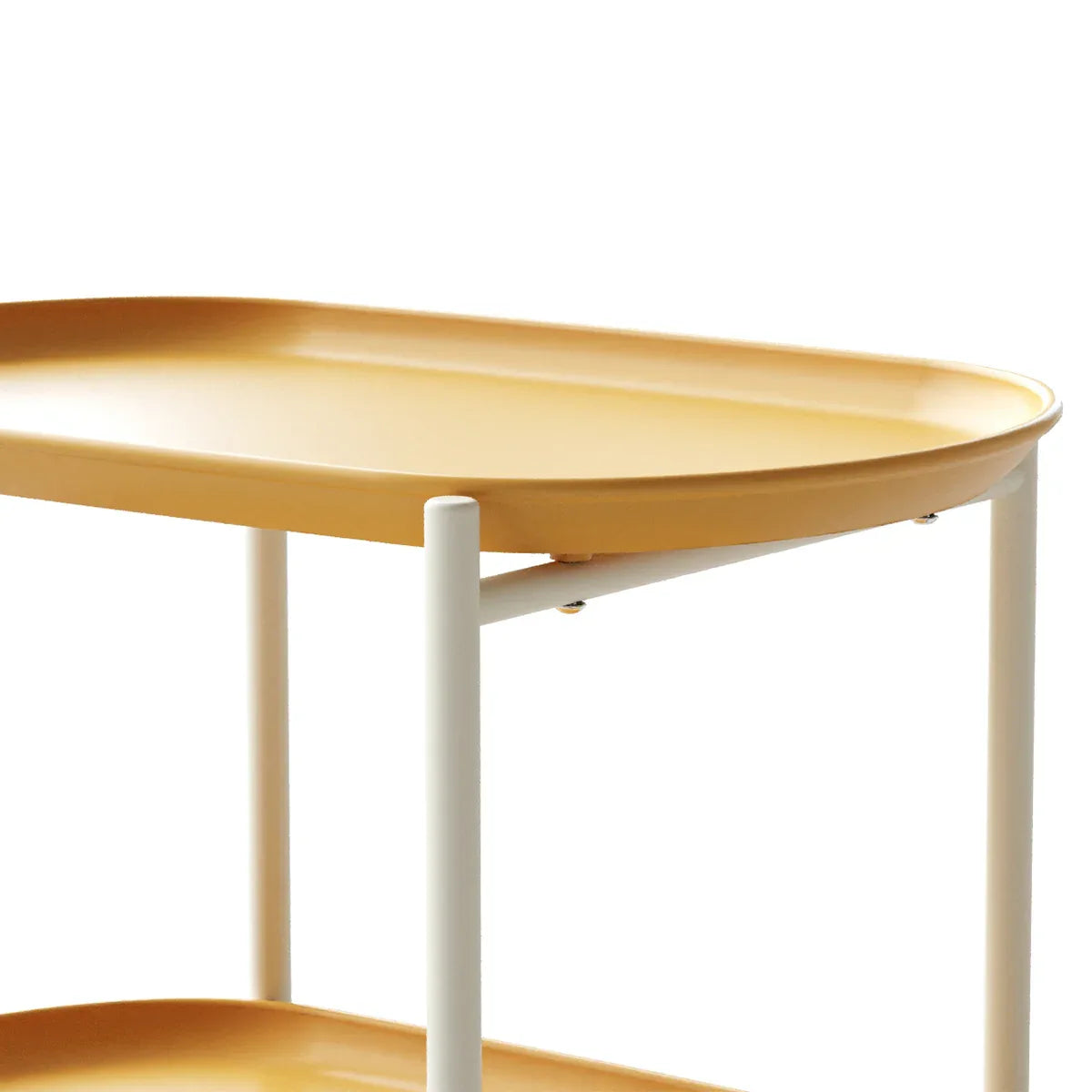 Antique Yellow Artsy Mobile Kitchen Storage Cart - Omega Lifestyles