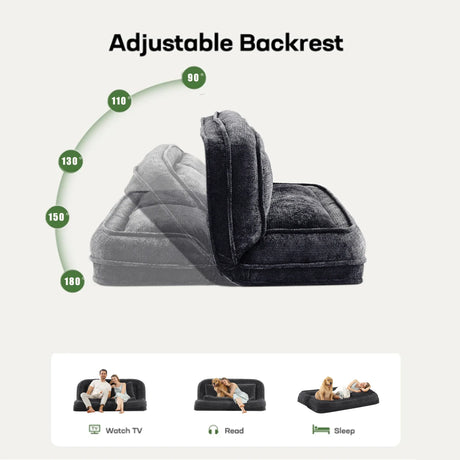 Adjustable 5-Position Medium-Soft Chenille Loveseat Sofa - Omega Lifestyles