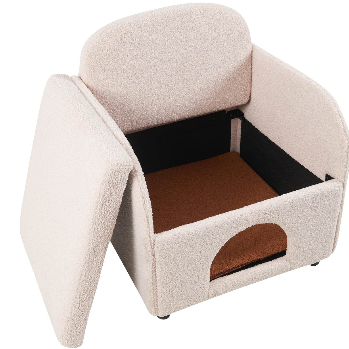 Pet Friendly Sherpa Upholstered Fluffy Fabric Accent Chair - Omega Lifestyles