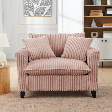 Corduroy Foam Lazyman Single-Person Sofa Chair Pink - Omega Lifestyles