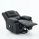 Medium-Firm Remote-Controlled Heating Massage Recliner PU Leather - Omega Lifestyles