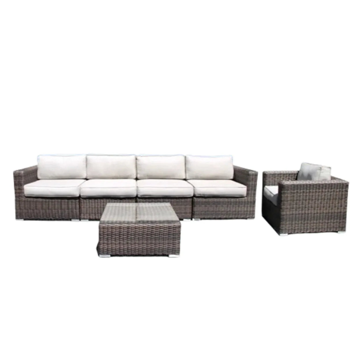 5-Piece Weather-Resistant Wicker Outdoor Patio Seating Set - Omega Lifestyles