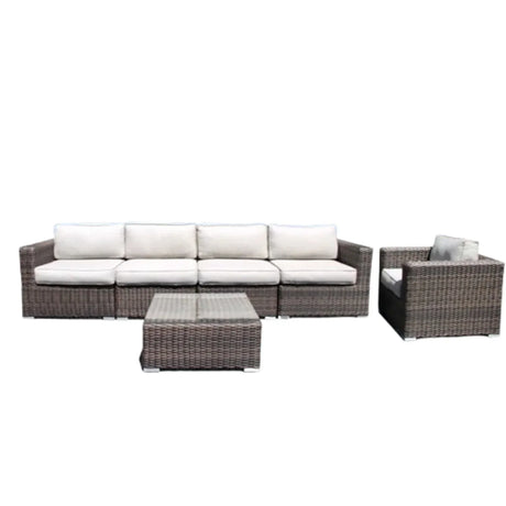 5-Piece Weather-Resistant Wicker Outdoor Patio Seating Set - Omega Lifestyles