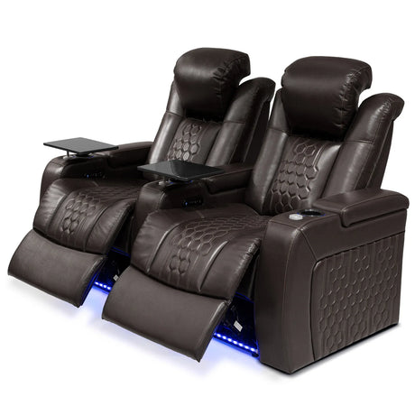 Power Recliner 2-Piece Genuine Leather Adjustable Chair - Omega Lifestyles