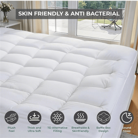 Soft Twin Cotton Plush Quilted Mattress Pad - Sleep Galleria