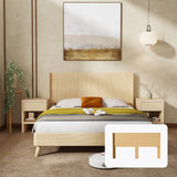 King Size Modern Farmhouse Solid Wood Fluted Headboard