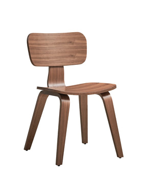 Set Of 2 Walnut Finish Synthetic Wood Side Chairs - Omega Lifestyles