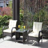 3-Piece Brown Rattan Outdoor Patio Furniture Set - Omega Lifestyles
