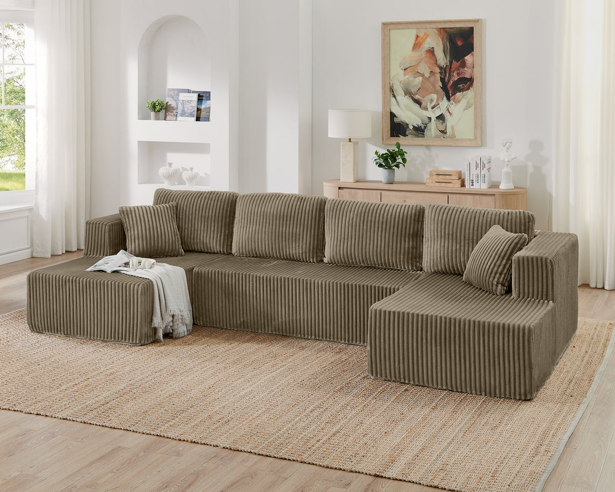 Minimalist Modular U-Shaped Foam Sectional Sofa