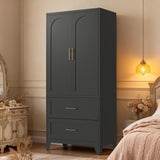 Steel 71-Inch Tall Wardrobe Cabinet With Drawers