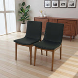 Set of 2 Vegan Leather Mid-Century Modern Dining Chairs - Omega Lifestyles