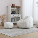 Ergonomic Chenille Foam-Padded Round Chair With Ottoman - Omega Lifestyles