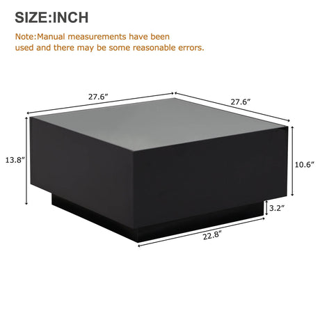 Modern Black High Glossy Coffee Table With LED Lights - Sleep Galleria