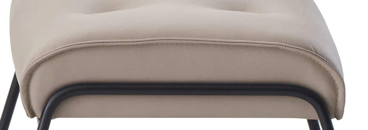 Khaki Top Grain Leather Accent Chair And Ottoman - Omega Lifestyles