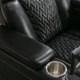 Power Reclining PU Leather Home Theater Recliner Chair - Omega Lifestyles