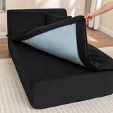 Corduroy Foam Left Armrest Chaise Lounge Chair - Omega Lifestyles