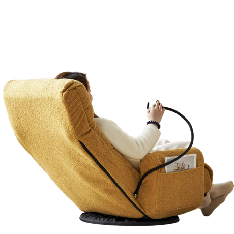 Adjustable Yellow Soft Plush Swivel Lounge Chair - Omega Lifestyles
