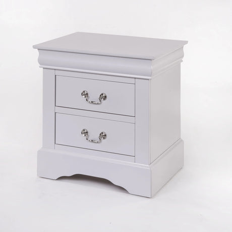 Modern White Synthetic Wood Nightstand With Drawers - Omega Lifestyles