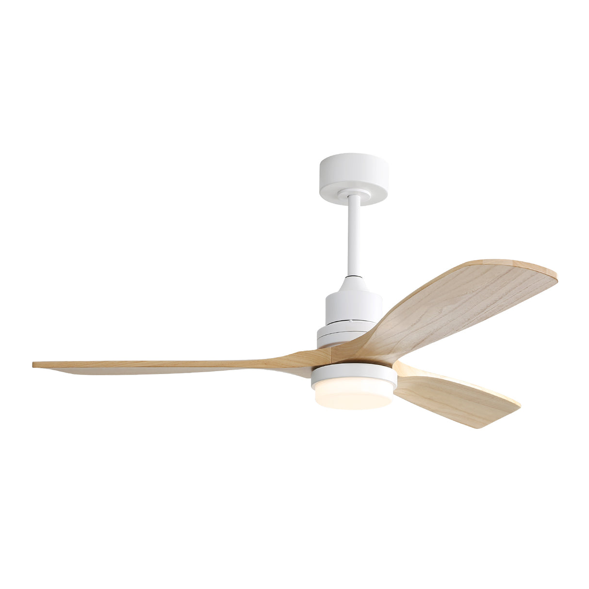 52-Inch Remote-Controlled Reversible Wood Blade Ceiling Fan