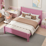 Queen Pink Solid Wood Platform Bed Frame - Omega Lifestyles