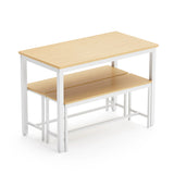 Industrial Dining Table Set With 2 Benches Natural White - Omega Lifestyles