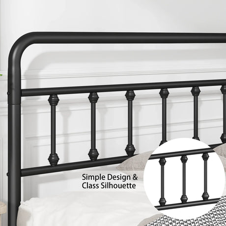 Full Size Metal Bed Frame With Headboard And Storage - Omega Lifestyles